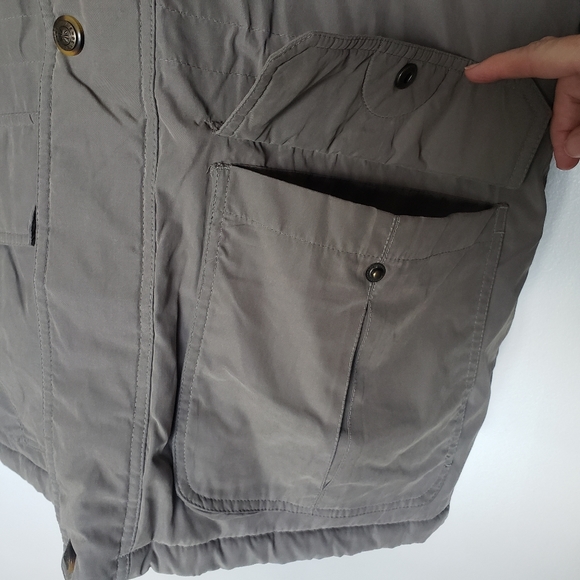 Members Only Microfiber Jacket Coat Men Size S Olive Green Pocket Leather Collar - Picture 6 of 9